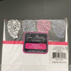 Brand new Vera Bradley note cards and pen
